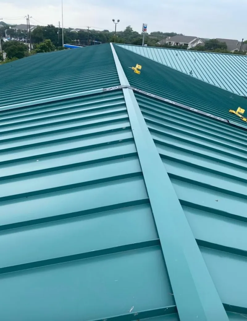 Green commercial metal roof ridge and valley for Metal Roof Repair in Hayesville